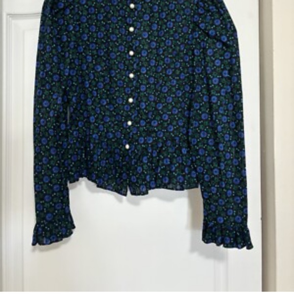 Anna Sui X Batsheva Cornflower Victorian Blouse Size 8 - Picture 2 of 11